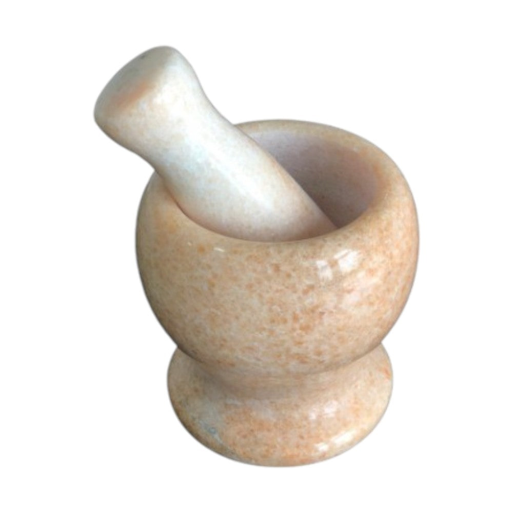 Mojar cu Pistil din Marmura cu picior, 14x10 cm