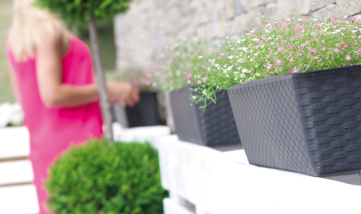 Jardiniera Ratan din Plastic, 39cm