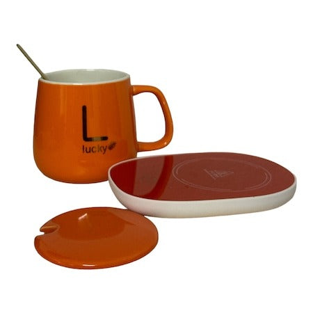 Cana Ceramica cu Incalzitor si Lingurita