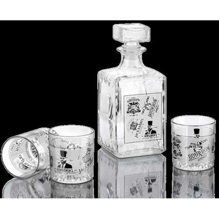 Set 7 piese whisky brands, 1 decantor + 6 pahare