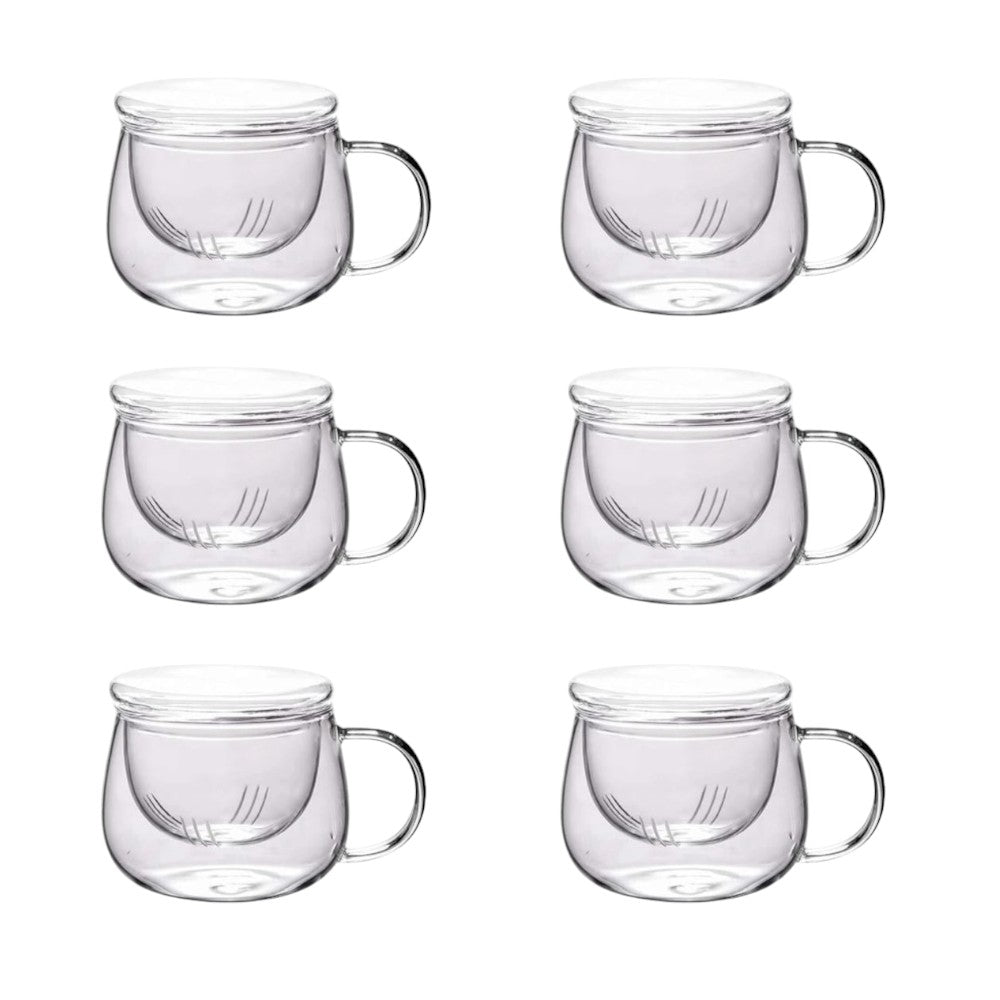 Set 6 Cani cu Infuzor pentru Ceai, Sticla Termorezistenta