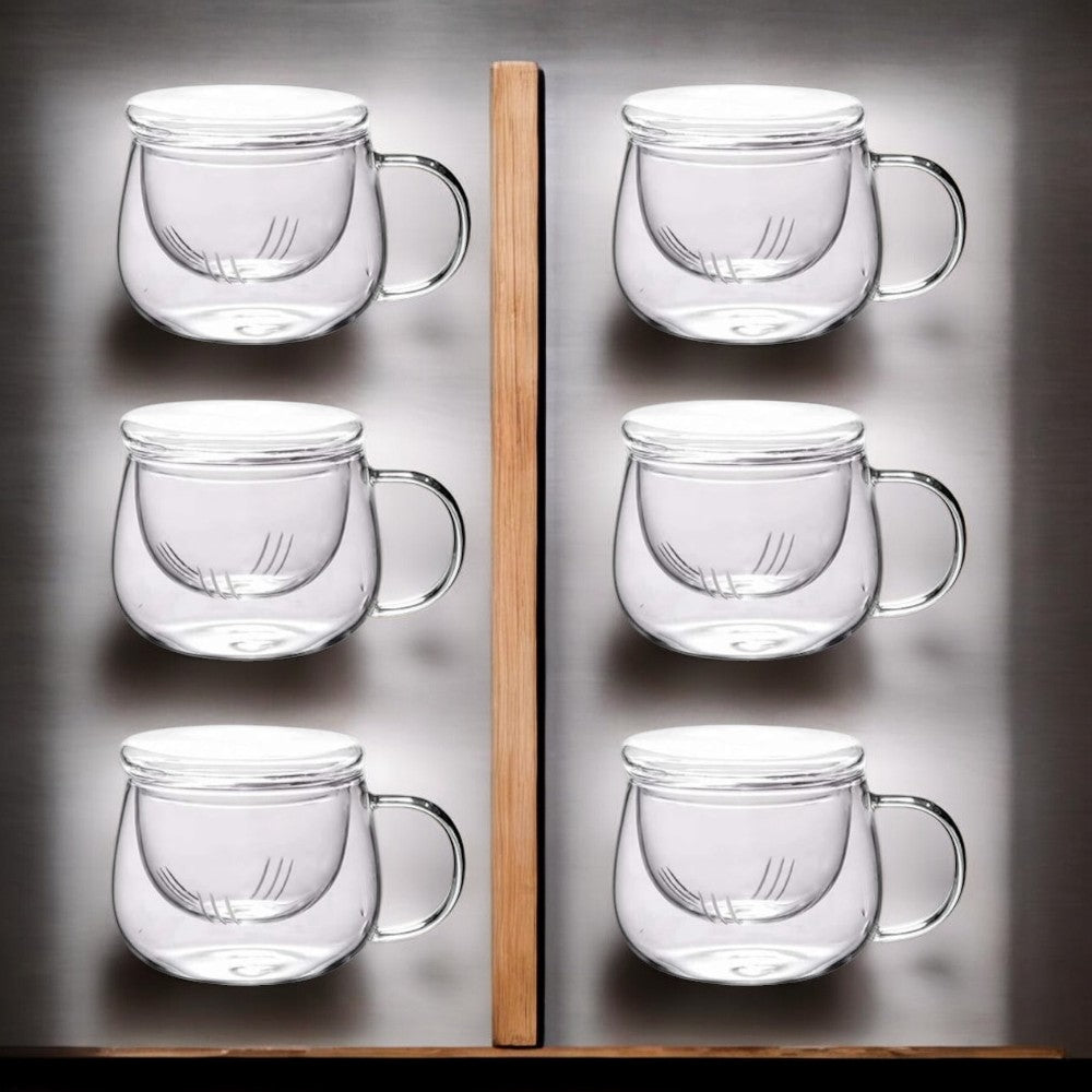 Set 6 Cani cu Infuzor pentru Ceai, Sticla Termorezistenta
