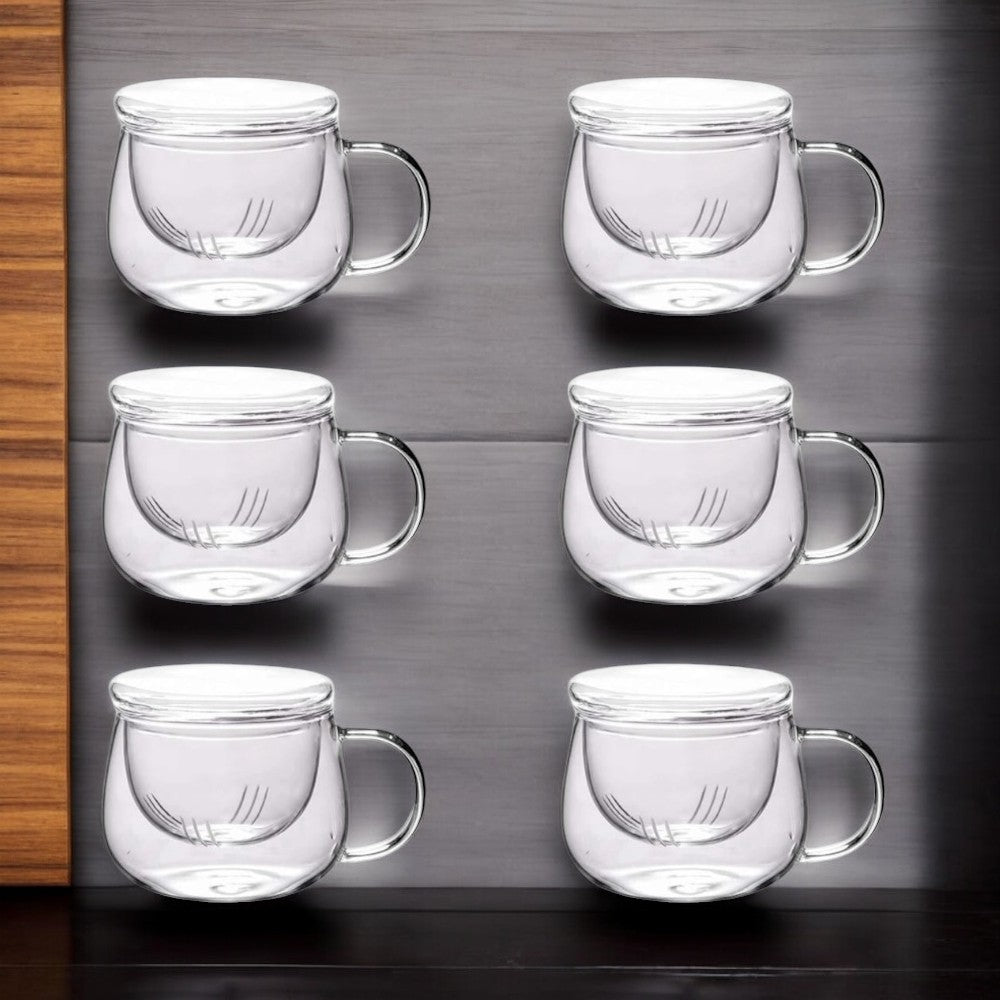 Set 6 Cani cu Infuzor pentru Ceai, Sticla Termorezistenta