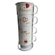 Set 4 cesti Cafea, Ceramica, cu suport din Inox