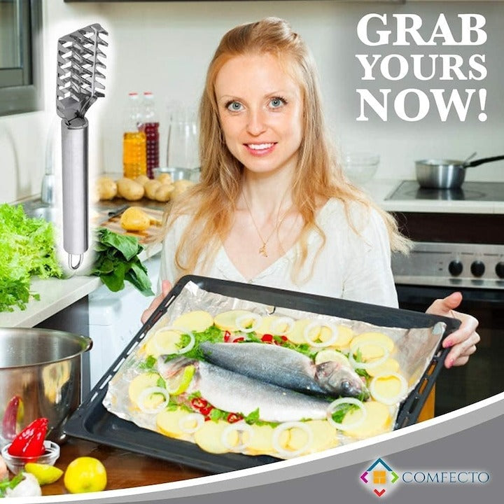 Curatator pentru Solzi de Peste, otel inoxidabil, design ergonomic, 18.5 cm