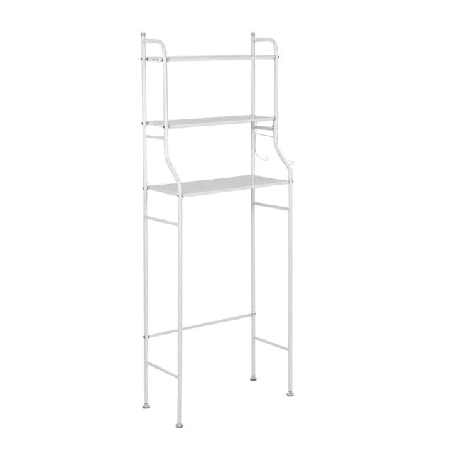 Raft depozitare baie, 3 polite, etajera masina de spalat, alb, 155x65x25 cm