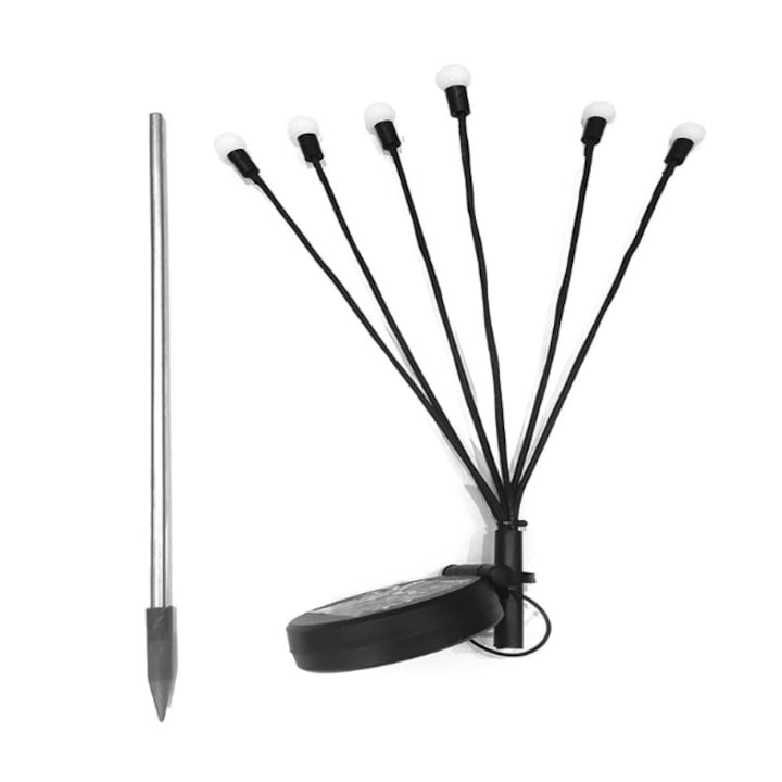 Lampa pentru gradina cu incarcare solara, waterproof, autonomie 12 ore, 70 cm