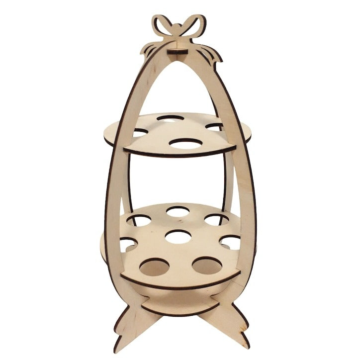 Suport etajat din lemn pentru 12 oua de Paste, natur