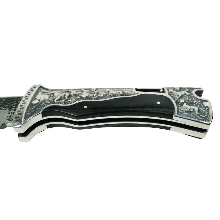 Briceag, otel inoxidabil, argintiu,husa neagra , 27.5 cm , 390 g