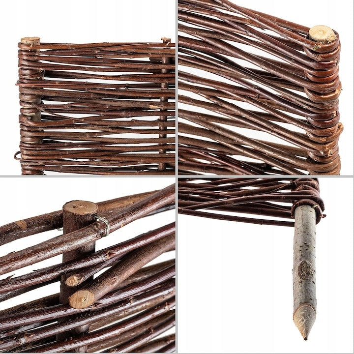 Gard din salcie-nuiele Impletit Decorativ , 110-120 cm