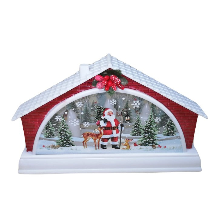 Decoratiune de Craciun, Casuta , LED, 15.5 cm