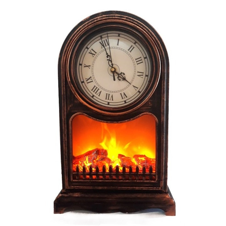 Ceas retro cu semineu, Plastic, 40x25 cm