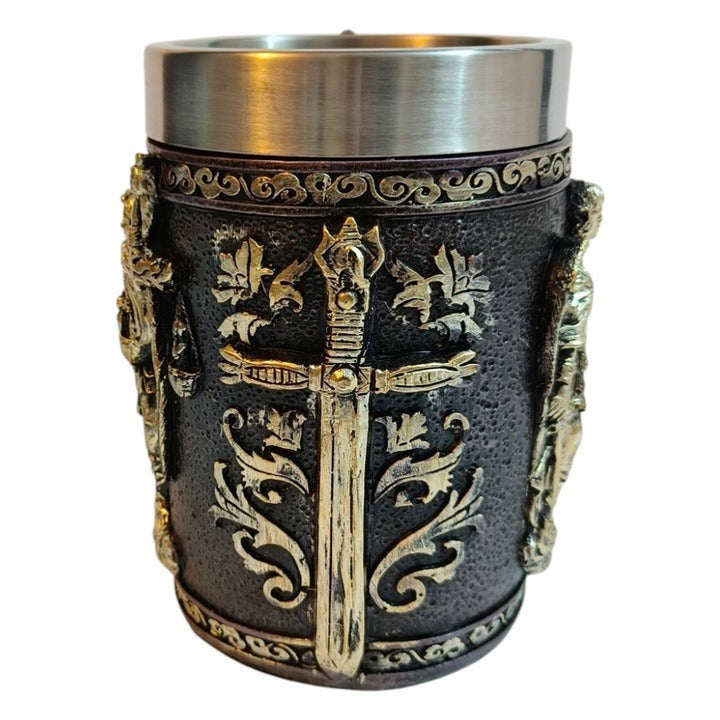 Halba Medievala din Rasina si Inox , cu Pereti Dubli , 500 ml