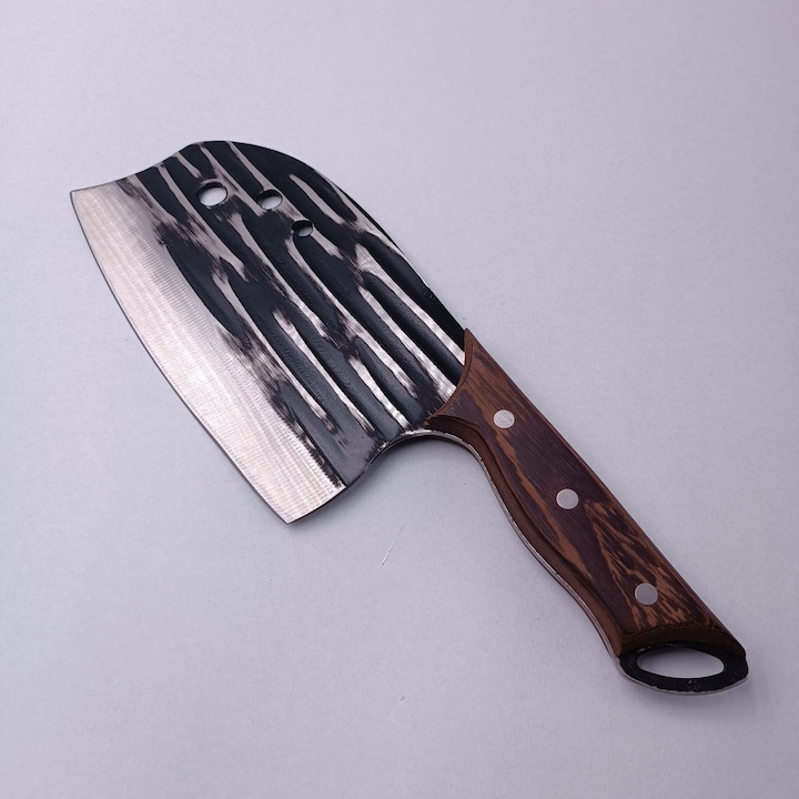 Cutit Satar, Lama Forjata, Maner Lemn , Agatatoare si Husa, 29/lama 18 cm, 400g