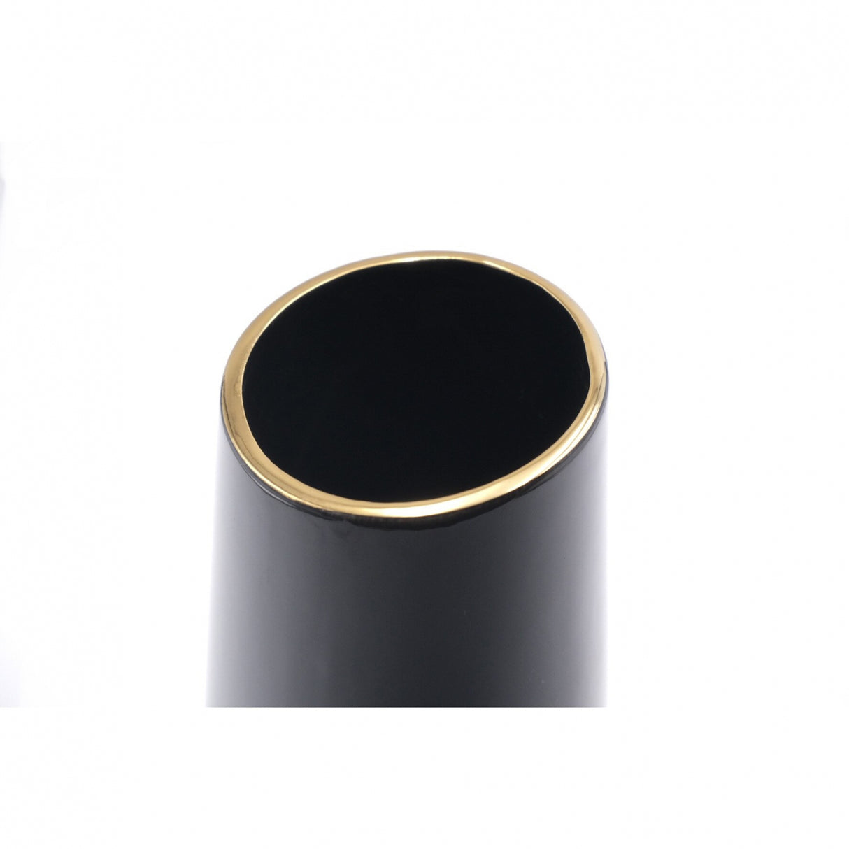 Vaza decor Ceramica cu insertii Aurii, 19x9 cm