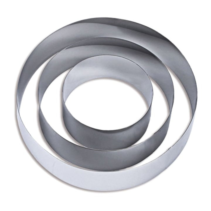 Set 3 Forme Prajituri, Otel Inoxidabil, 10/15/20 x 4.5 cm