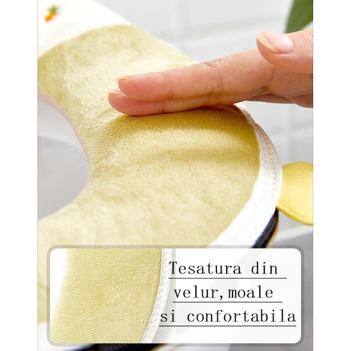 Husa/perna pentru capac toaleta,pufoasa, Imprimeu Color,43x36 cm