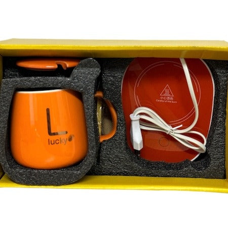 Cana Ceramica cu Incalzitor si Lingurita