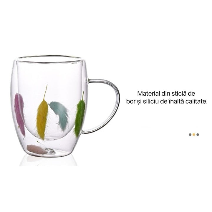 Cana pereti dubli cu Fulgi Colorati in Interior , 340 ml