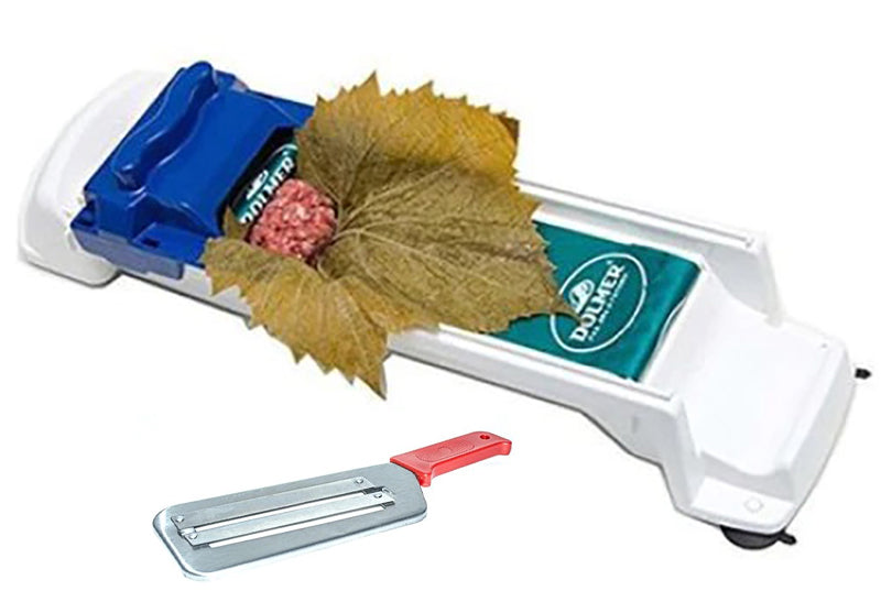 Set Masina de infasurat sarmale, simpla, 35x6x9 cm si Cutit Special pentru Tocat Varza cu Lame Duble, 29 cm