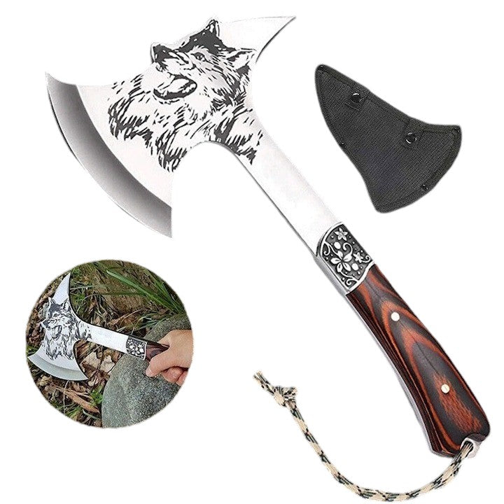 Topor Vanatoare Lup, otel inox/ lemn , 30 cm ,735 g