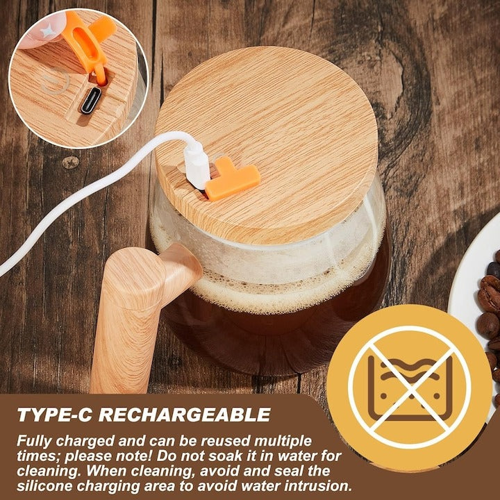 Cana Electrica gradata cu Amestecare Automata ,Sticla Borosilicata, 400ml, USB