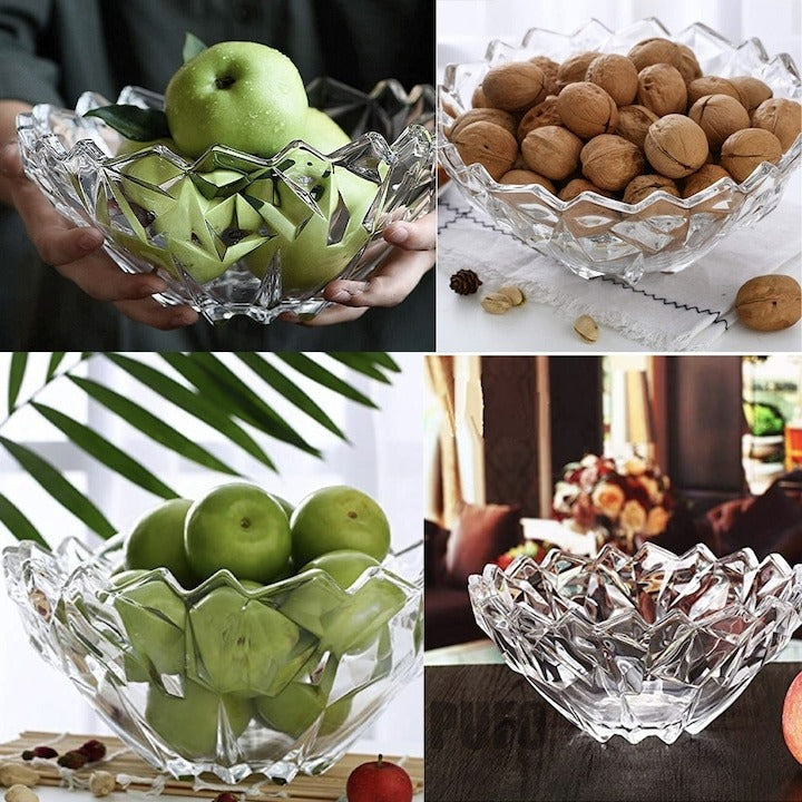 Fructiera tip Bol din Sticla pentru prajituri, torturi, fructe, aperitive, 24 cm