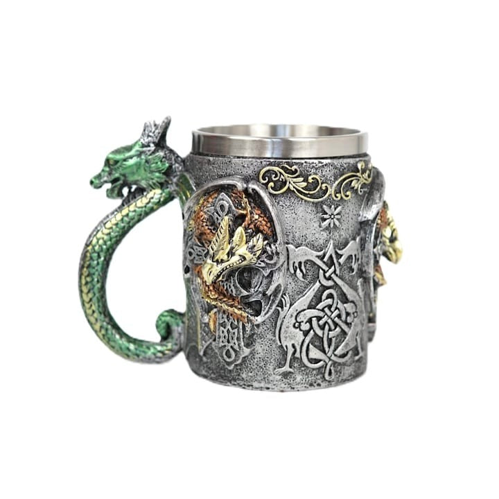 Halba Medievala din Rasina si Inox , cu Pereti Dubli , 500 ml