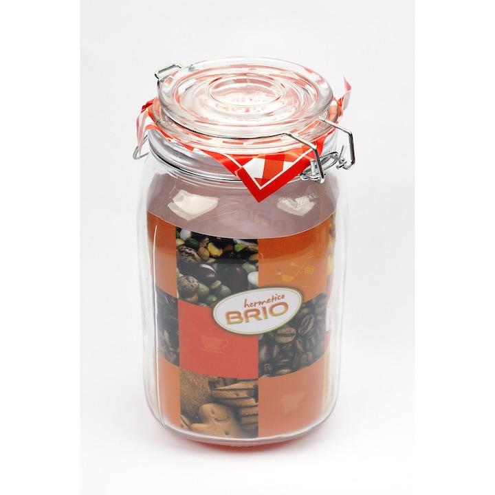 Borcan sticla inalt cu inchidere ermetica, 1000 ml