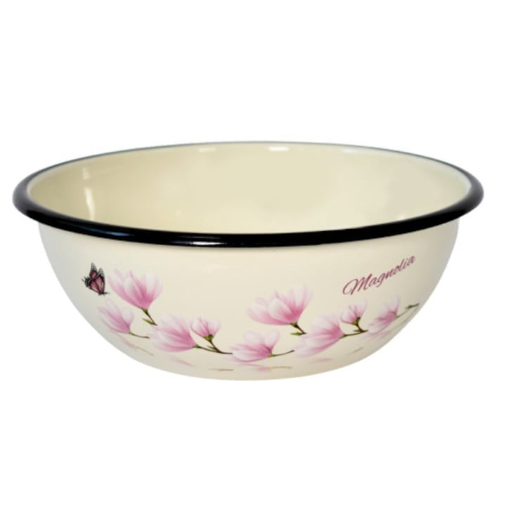 Bol/Castron Emailat cu decor , 0.6/1.5 Litri