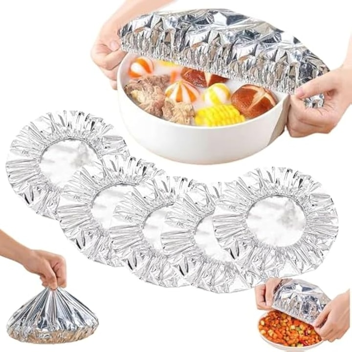 Set 15 folii tip capac reutilizabile,aluminiu elastic, 45 cm