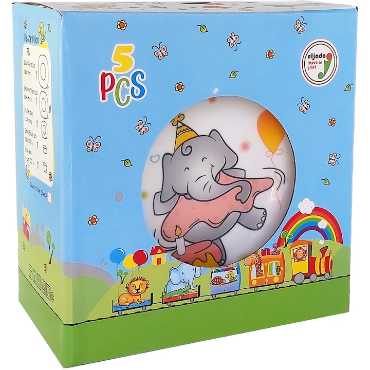 Serviciu de masa copiiUrsuleti / Pisici, opal, 5 piese