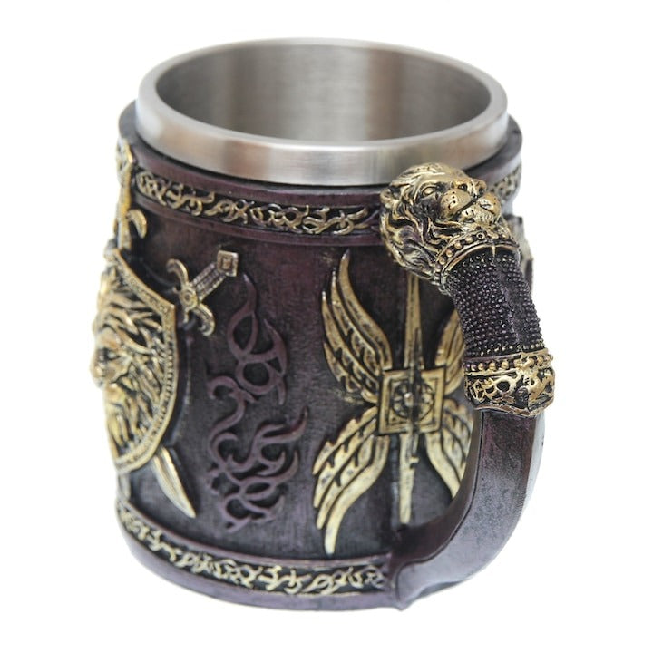 Halba Medievala din Rasina si Inox , cu Pereti Dubli , 500 ml