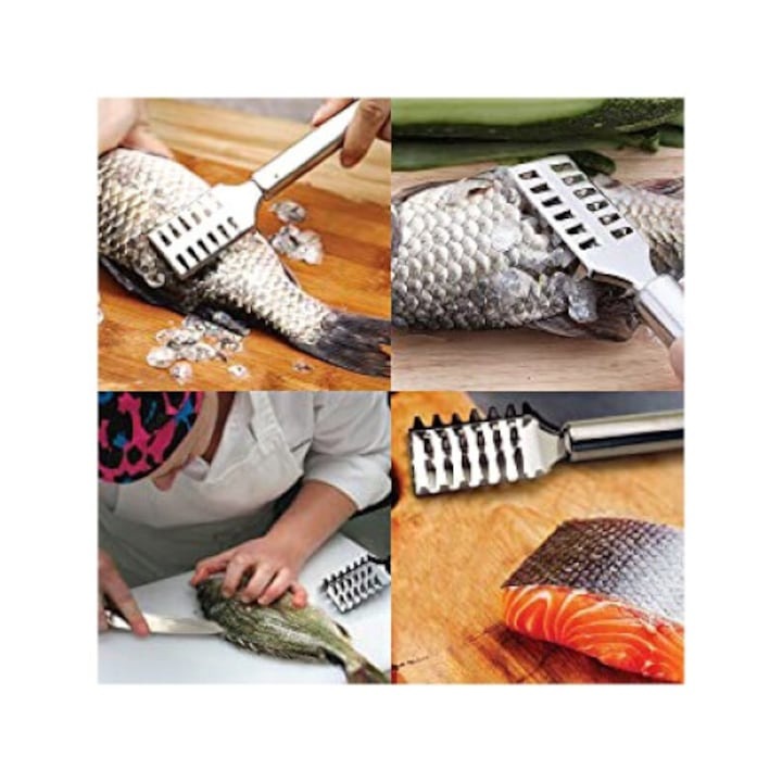 Curatator pentru Solzi de Peste, otel inoxidabil, design ergonomic, 18.5 cm