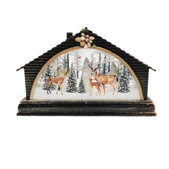 Decoratiune de Craciun, Casuta , LED, 15.5 cm