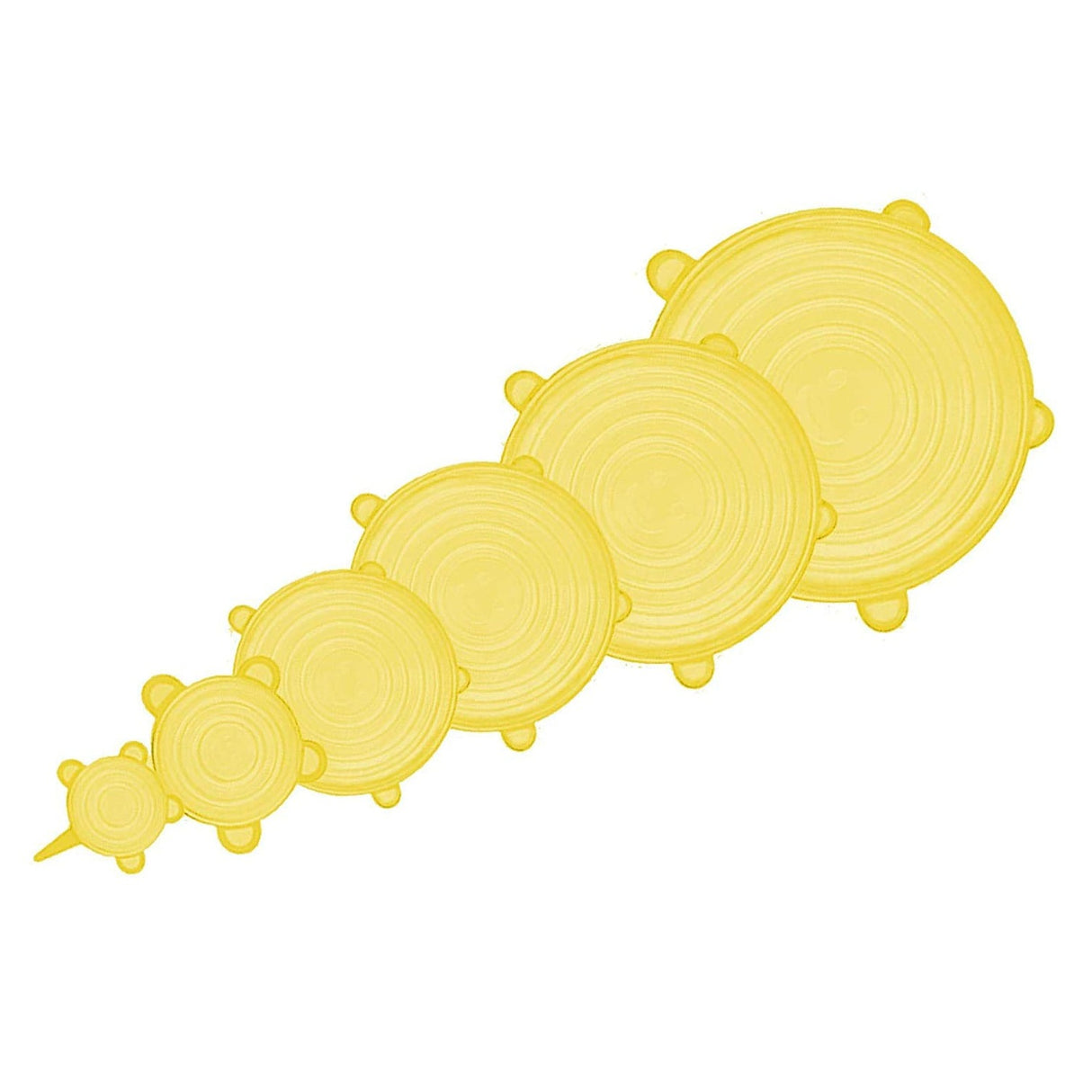 Set 6 Capace Silicon, Flexibile, Inlocuitor folie, Dimensiuni diferite, Reutilizabile, color transparent