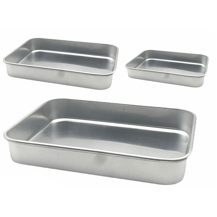 Set 3 tavi pentru cuptor,aluminiu , 36/31/26 cm