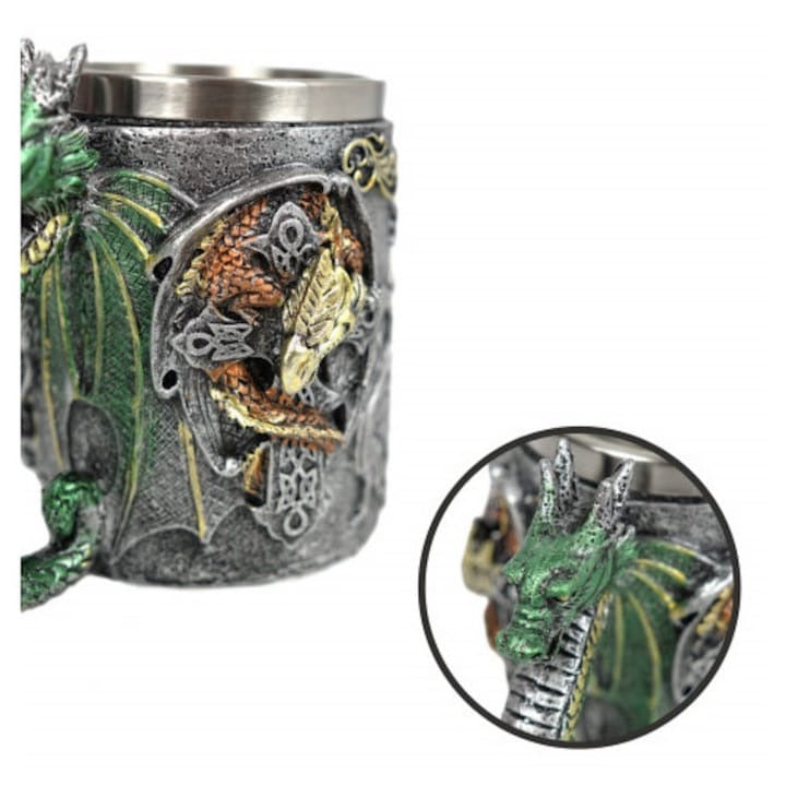 Halba Medievala din Rasina si Inox , cu Pereti Dubli , 500 ml