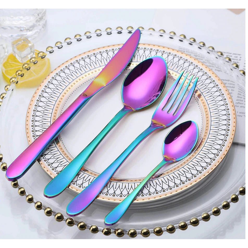 Set 24 tacamuri, Otel Inoxidabil, Curcubeu