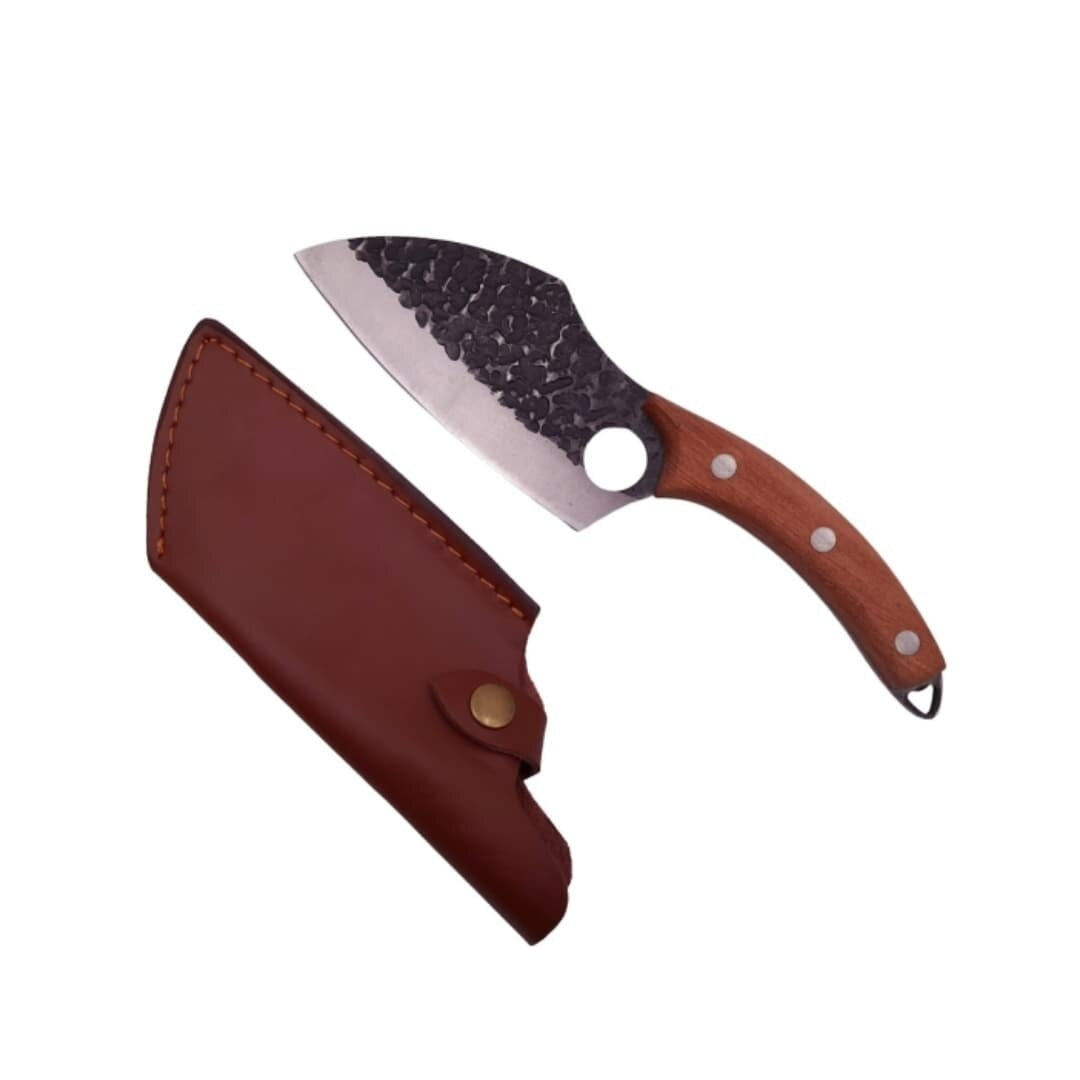 Cutit-satar, Japonez, Forjat , Otel Carbon, Maner Lemn,310 gr,1 14.5cm x 6.5cm x28 cm