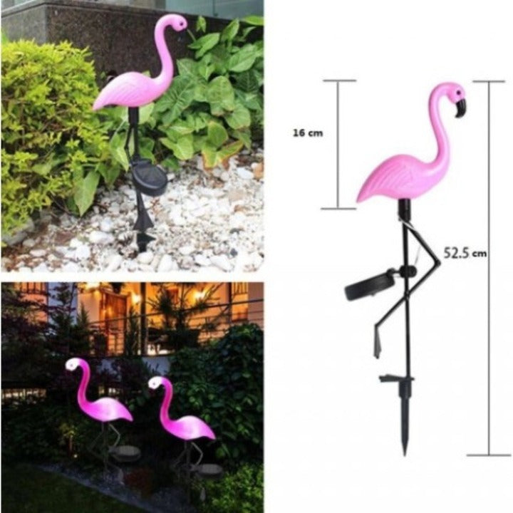 Lampa solara decorativa in forma de flamingo, becuri LED, 55 cm