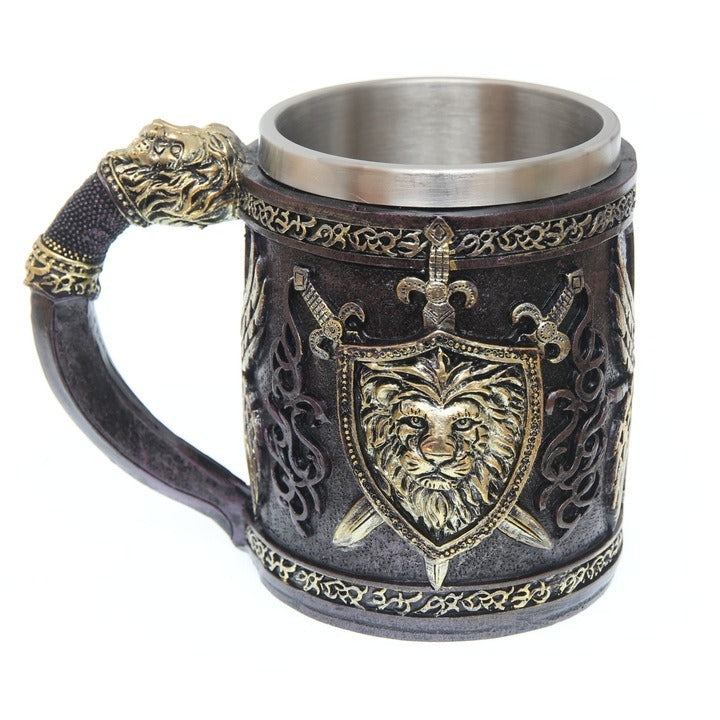 Halba Medievala din Rasina si Inox , cu Pereti Dubli , 500 ml