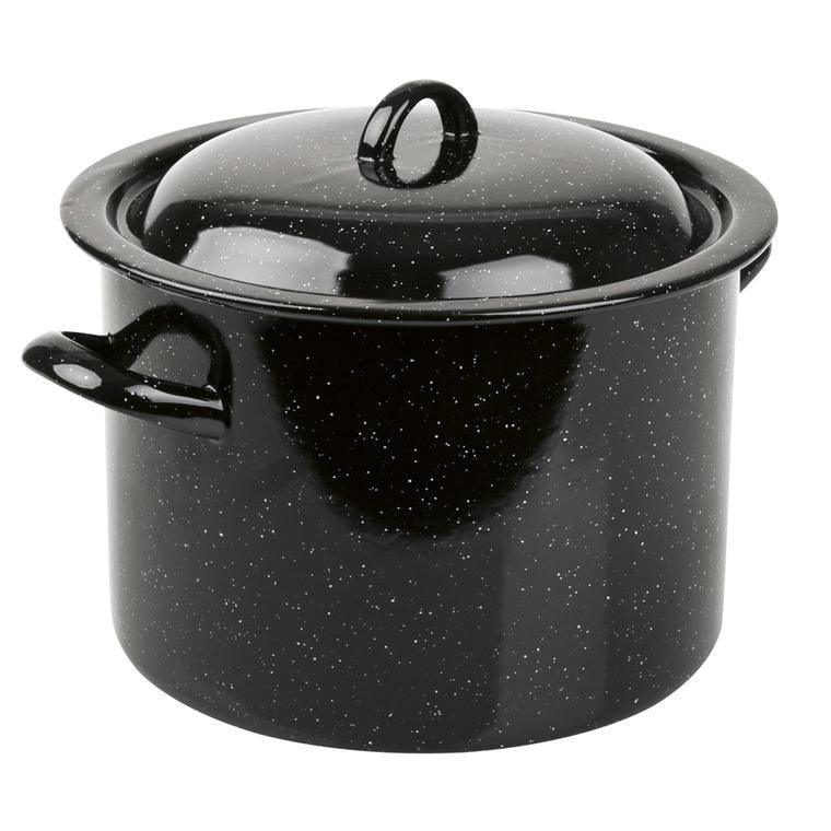 Oala Neagra Emailata 30 litri, cu Capac, bucatarie, gatit, depozitare alimente