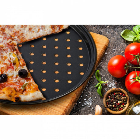 Tava perforata pentru pizza, Metal, 29x2 cm