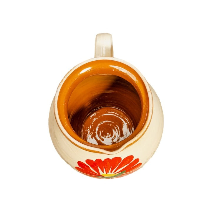 Ulcior Lapte din lut cu Capac, pictat Manual