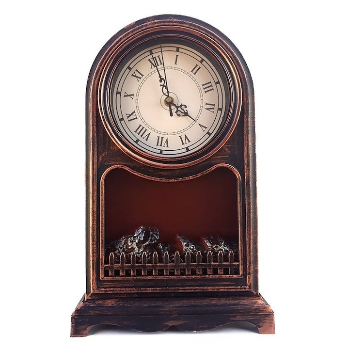 Ceas retro cu semineu, Plastic, 40x25 cm