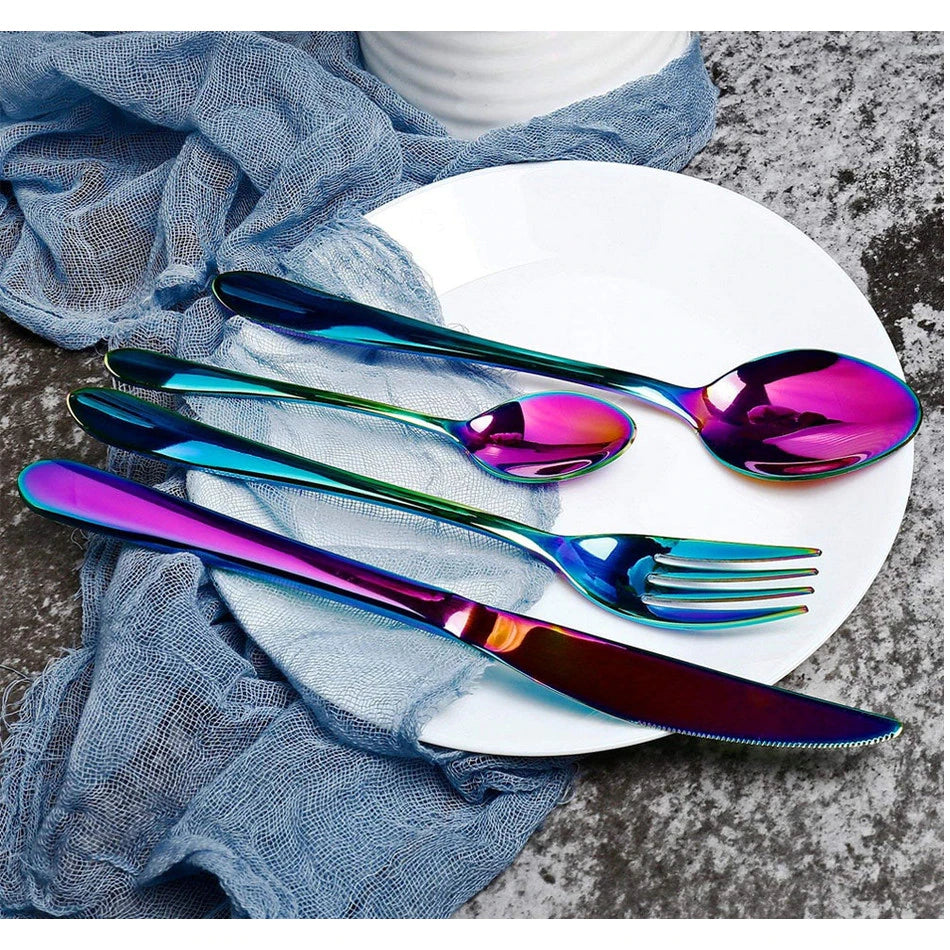 Set 24 tacamuri, Otel Inoxidabil, Curcubeu