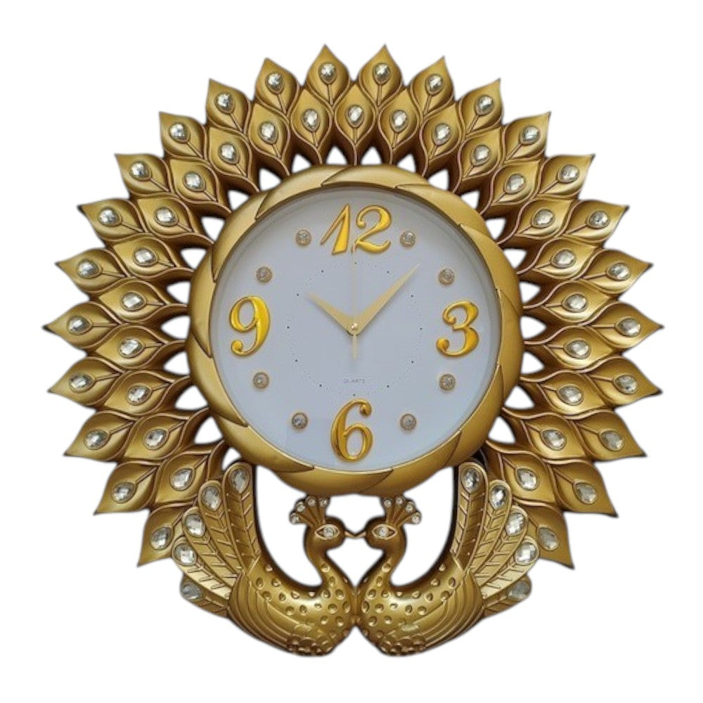 Ceas de Perete Auriu, Tip Pauni, 55 cm