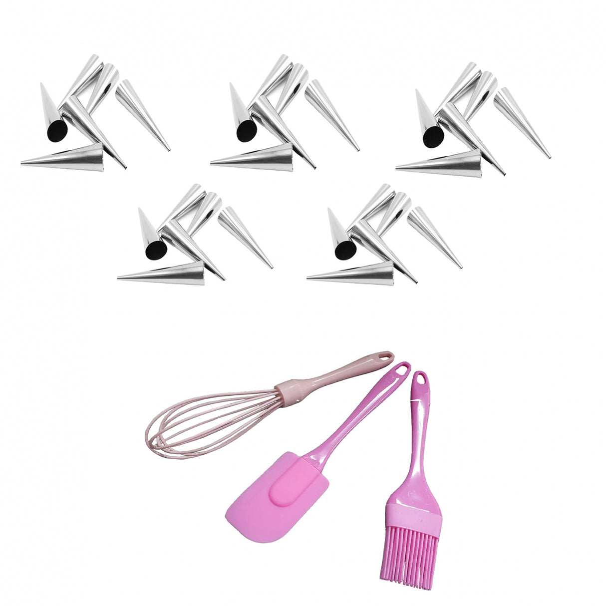 Set 30 forme conice pentru rulouri si ustensile de silicon, prajituri,bucatarie