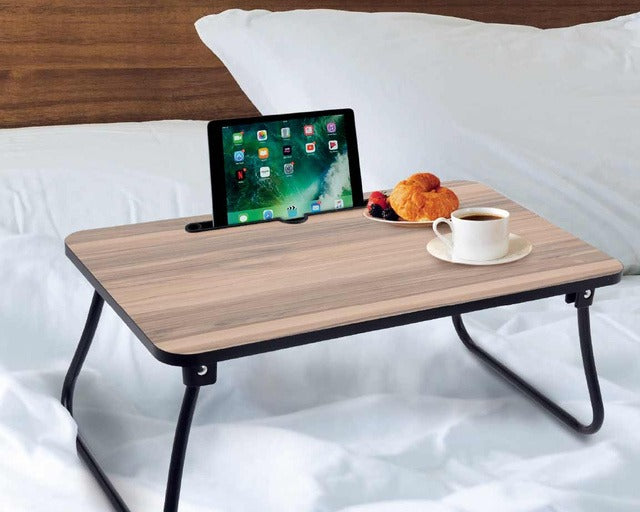 Masa pliabila cu picioare pentru pat , din mdf,52x30x22